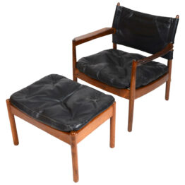 Armchair with Stool, by Gunnar Myrstrand for Källemo, Sweden, 1960s
