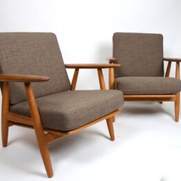 Hans J. Wegner, pair of GE-240 “Cigar” Lounge Chairs